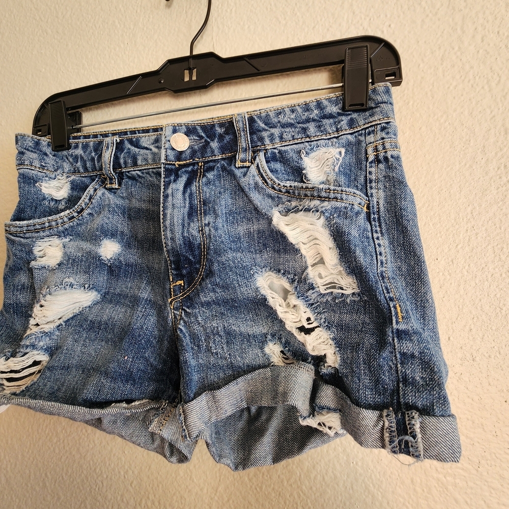 H&M Ripped Blue Jean Shorts - Picture 2 of 6